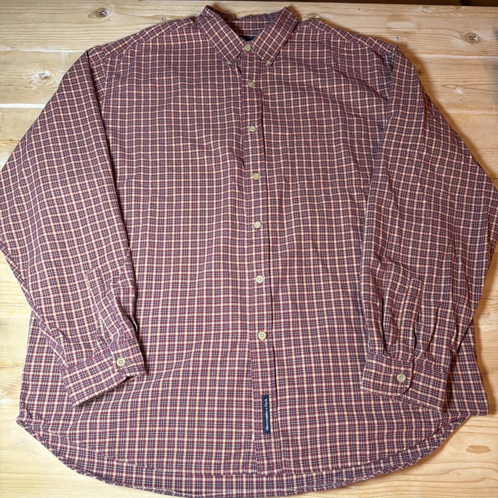 Abercrombie‎ and Fitch Reliable Outdoor Goods L Long Sleeve Plaid Button Up